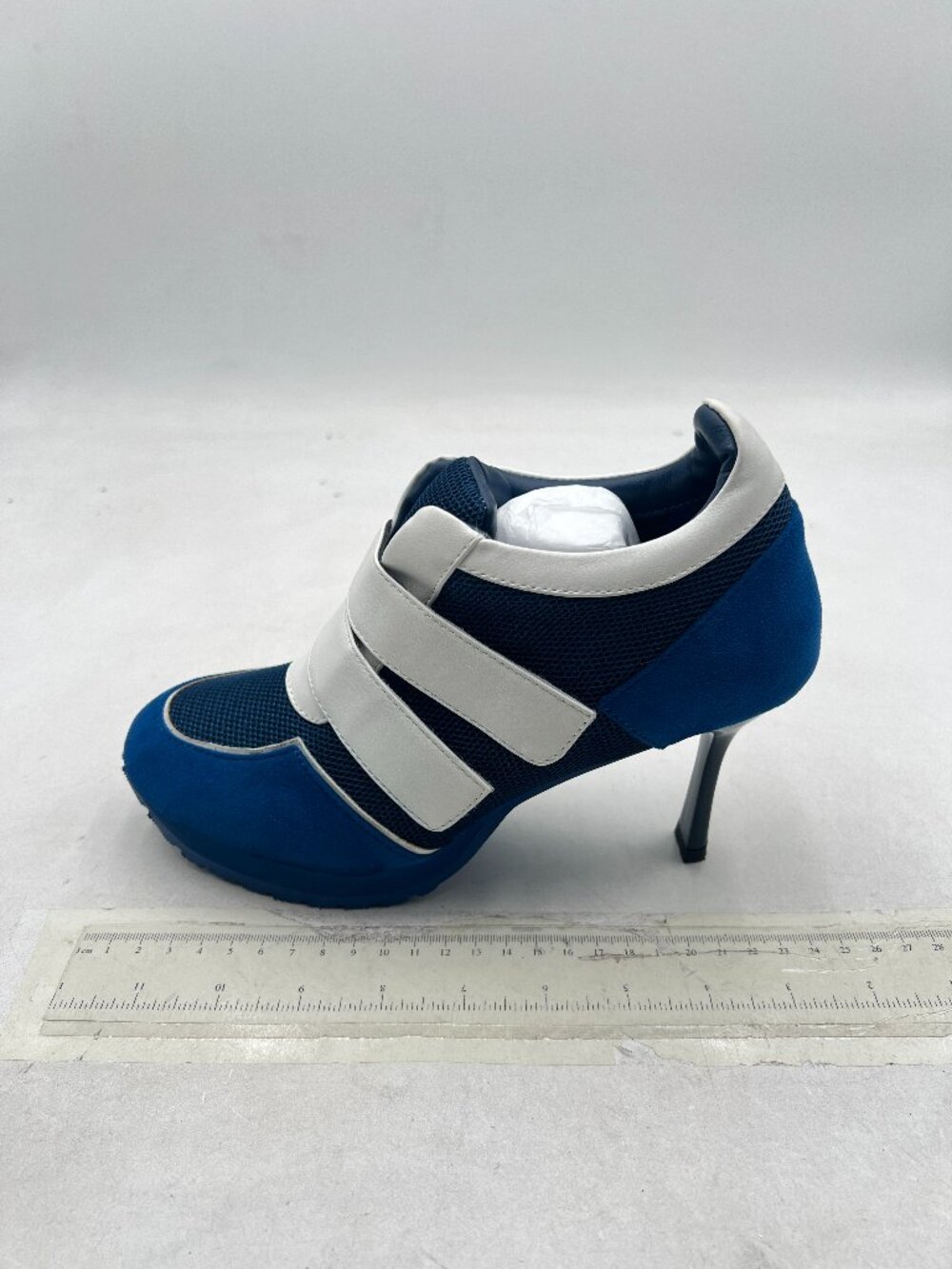 Blue Women's Beathable Mesh Sneaker Pull On Stiletto High Heels Stylish Pumps
